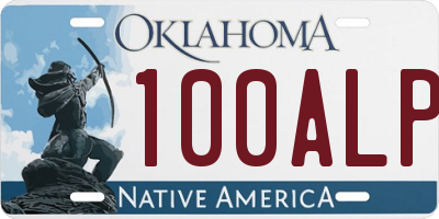 OK license plate 100ALP