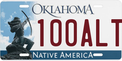 OK license plate 100ALT