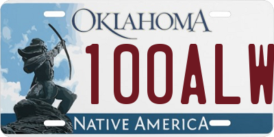 OK license plate 100ALW