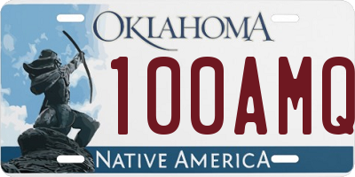 OK license plate 100AMQ