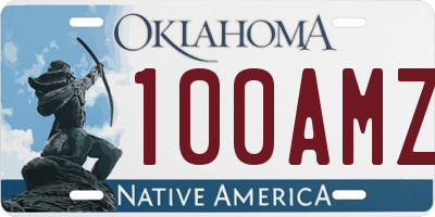 OK license plate 100AMZ