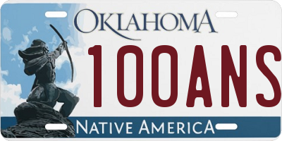 OK license plate 100ANS