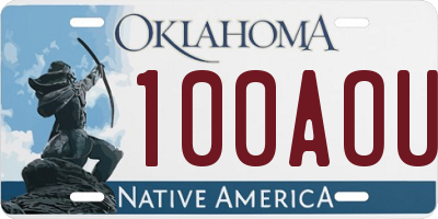 OK license plate 100AOU