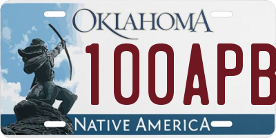 OK license plate 100APB
