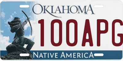 OK license plate 100APG