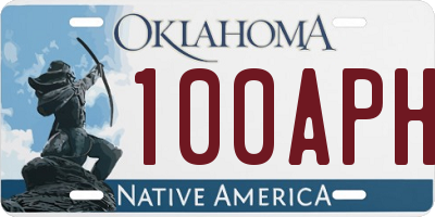 OK license plate 100APH