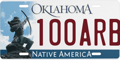 OK license plate 100ARB