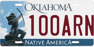 OK license plate 100ARN