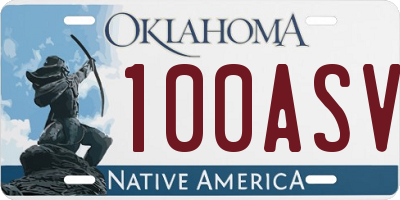 OK license plate 100ASV