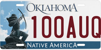 OK license plate 100AUQ