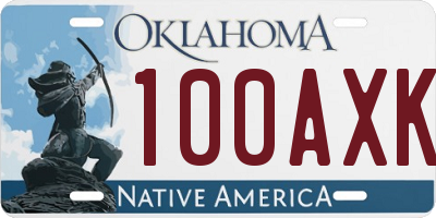OK license plate 100AXK