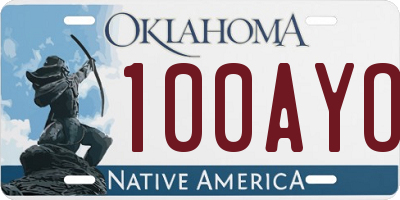 OK license plate 100AYO