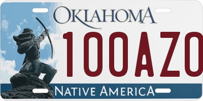 OK license plate 100AZO