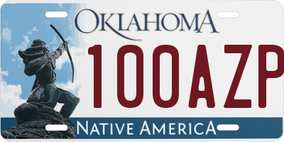 OK license plate 100AZP