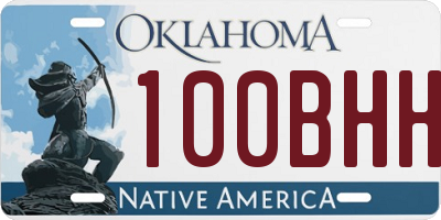OK license plate 100BHH