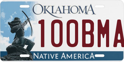 OK license plate 100BMA