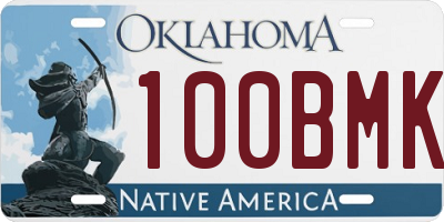 OK license plate 100BMK
