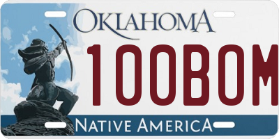 OK license plate 100BOM
