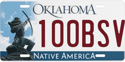 OK license plate 100BSV
