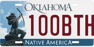 OK license plate 100BTH