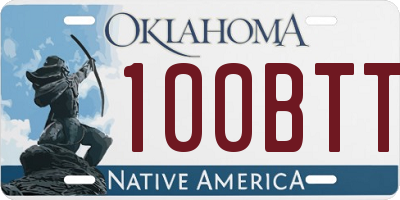 OK license plate 100BTT