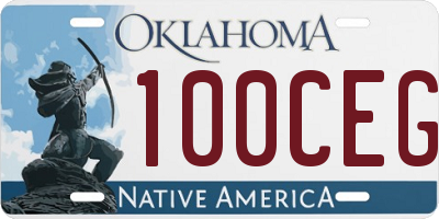 OK license plate 100CEG