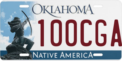 OK license plate 100CGA