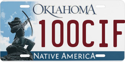 OK license plate 100CIF