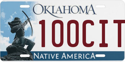 OK license plate 100CIT