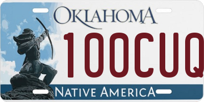 OK license plate 100CUQ