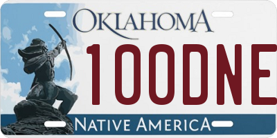 OK license plate 100DNE