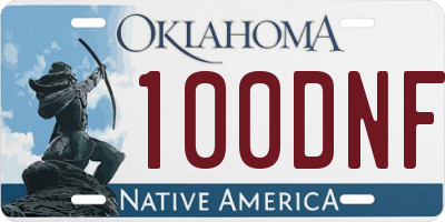 OK license plate 100DNF
