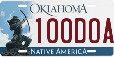 OK license plate 100DOA