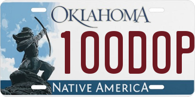 OK license plate 100DOP