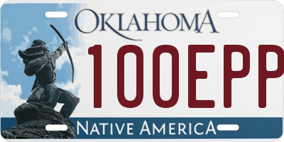 OK license plate 100EPP