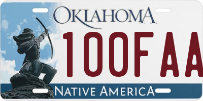 OK license plate 100FAA