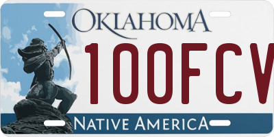 OK license plate 100FCV