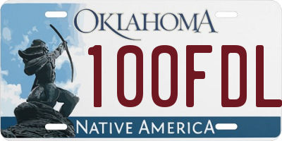 OK license plate 100FDL