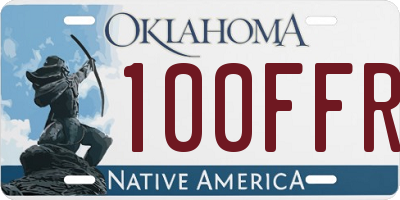 OK license plate 100FFR