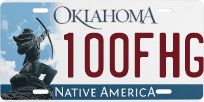 OK license plate 100FHG