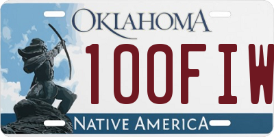 OK license plate 100FIW