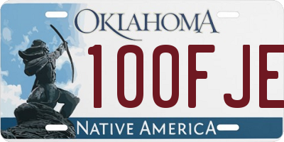 OK license plate 100FJE