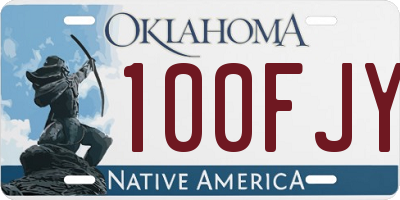 OK license plate 100FJY
