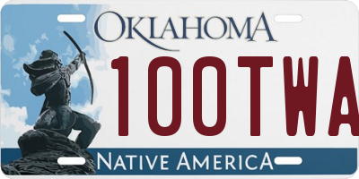 OK license plate 100TWA