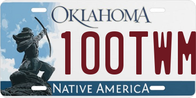 OK license plate 100TWM
