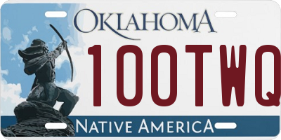 OK license plate 100TWQ