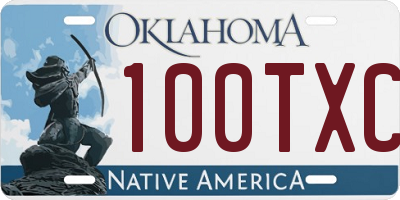 OK license plate 100TXC