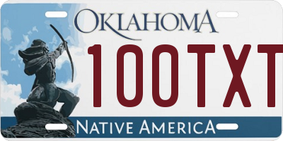 OK license plate 100TXT