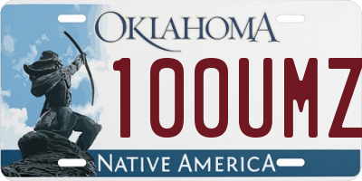 OK license plate 100UMZ