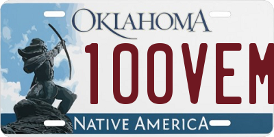 OK license plate 100VEM